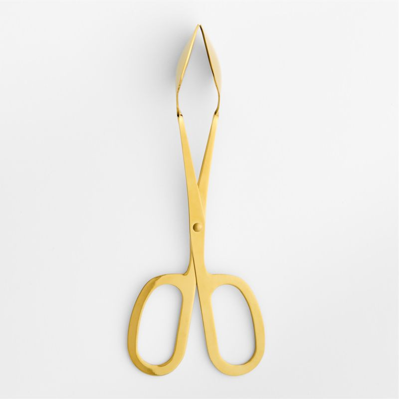 Gold Scissor-Handled Serving Tongs | Crate & Barrel