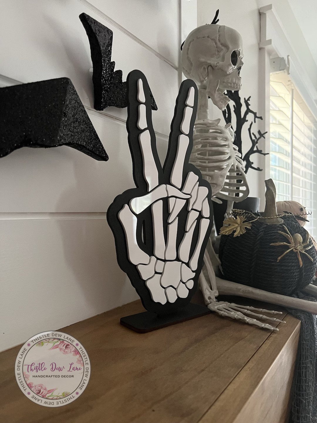 Skeleton Peace Hand Sign, Skeleton Peace Sign, Skeleton Hand Decor, Modern Halloween Decor, 3D Ha... | Etsy (US)