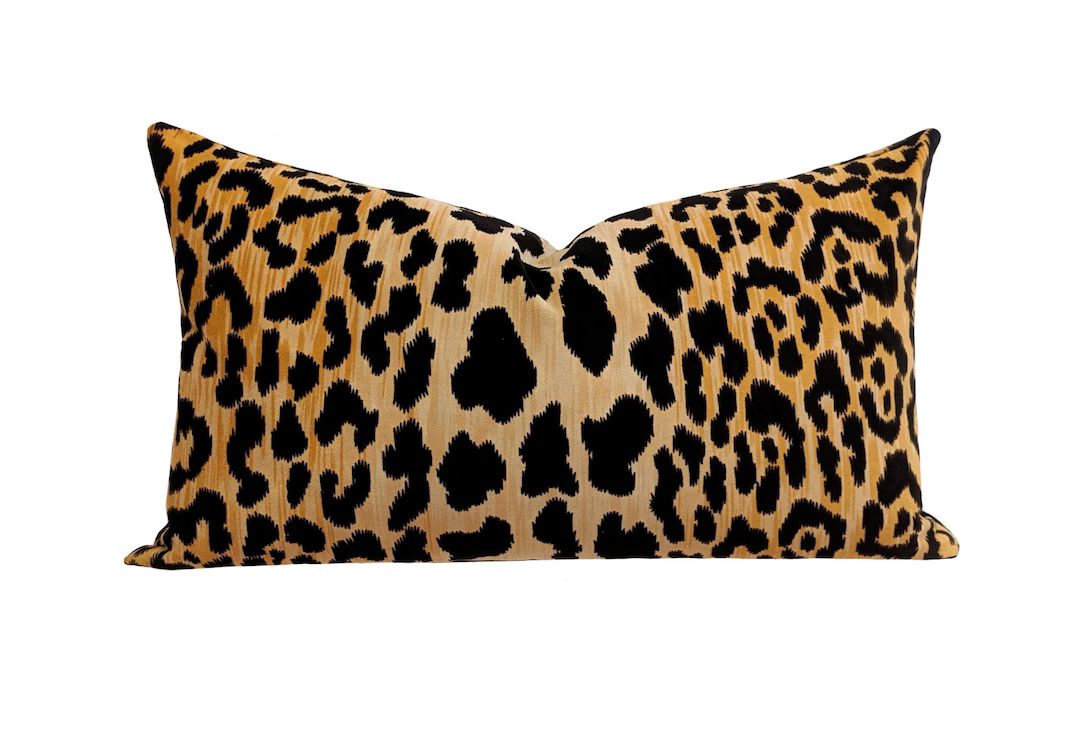 Lumbar Cheetah Velvet Pillow Cover, 12x20 Animal Print Throw Pillow, 12x18 Decorative Pillows, Le... | Etsy (US)