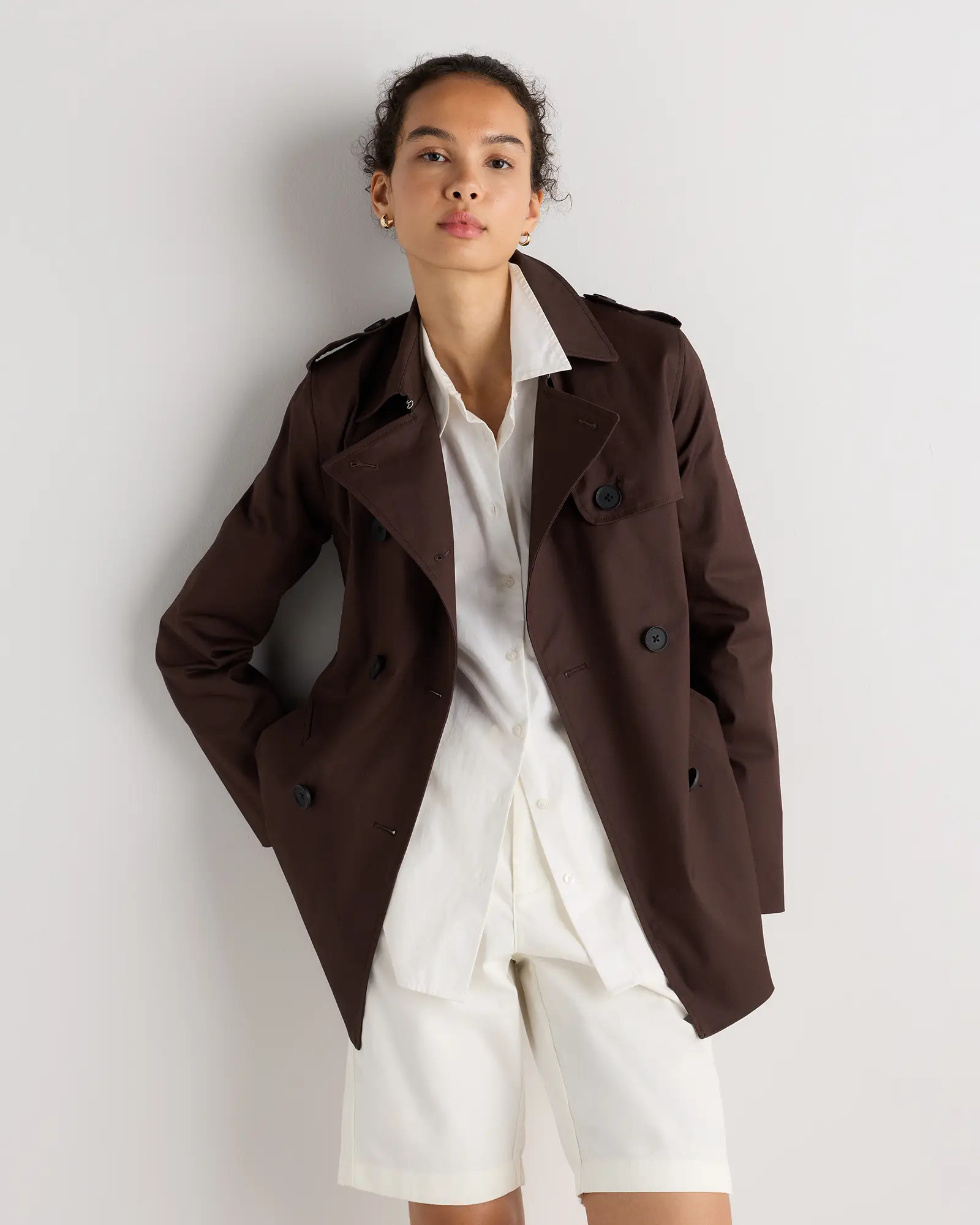 Comfort Stretch Short Trench Coat | Quince