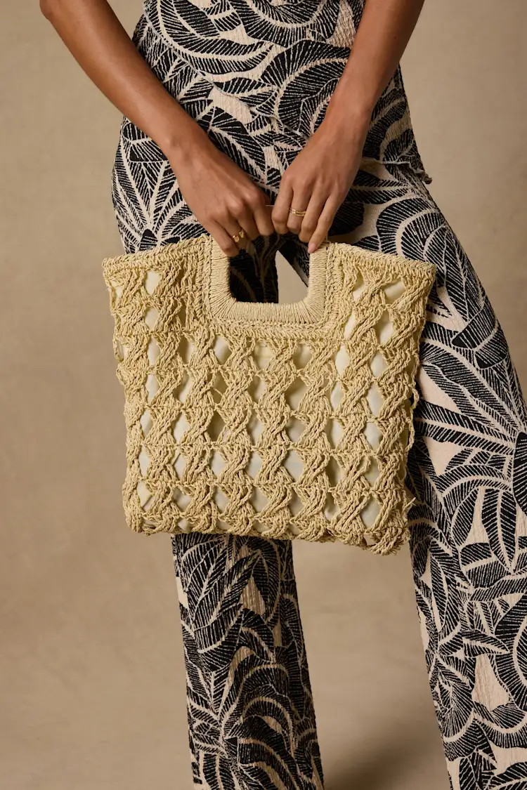 Kenley Beige Raffia Tote Bag | Lulus