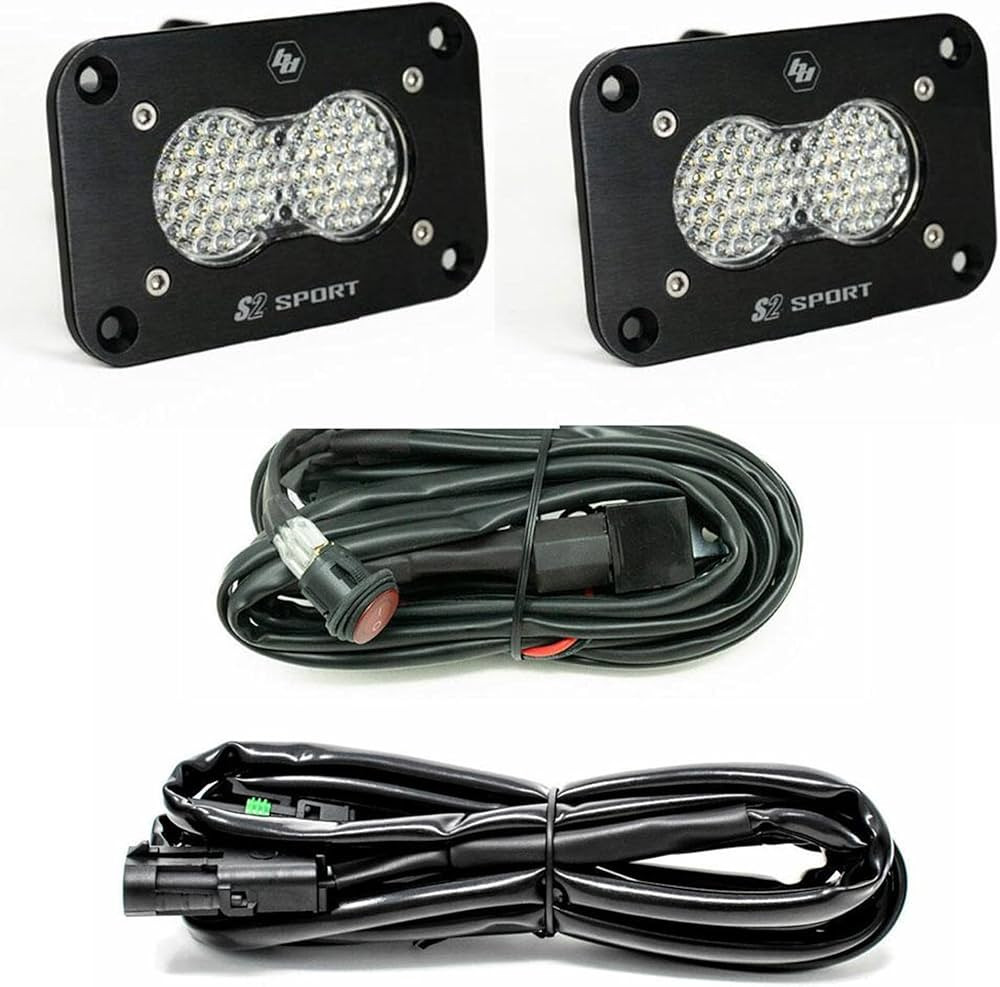 Baja Designs S2 Sport Black Flush Mount LED Light Pod Reverse Kit (Work/Scene; Clear) | Amazon (US)