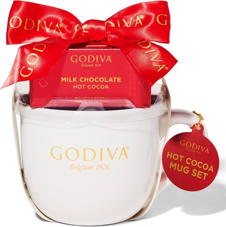 Godiva Hot Chocolate Mug Gift Set, Includes Branded White Ceramic Mug and Godiva Milk Chocolate H... | Amazon (US)