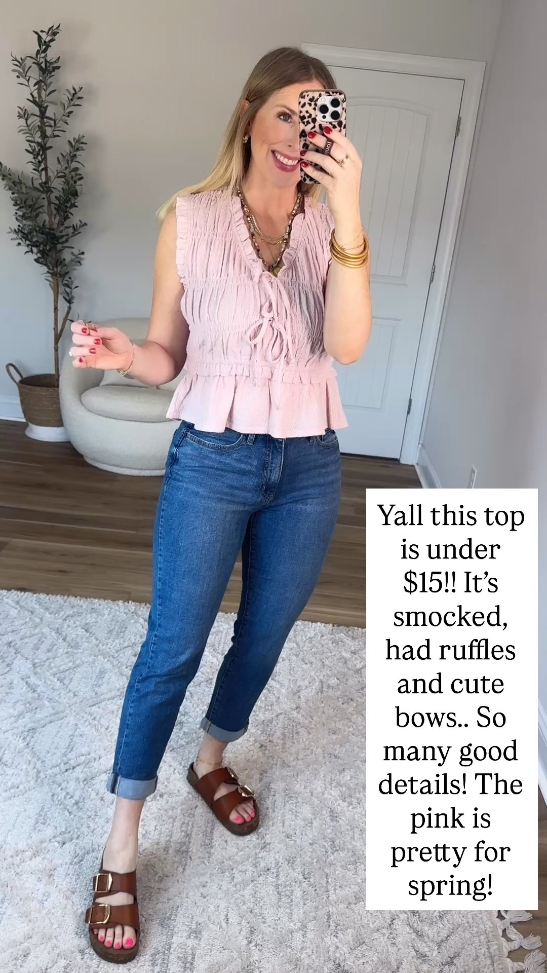 Walmart try on, time and tru, smocked top 

#LTKootd