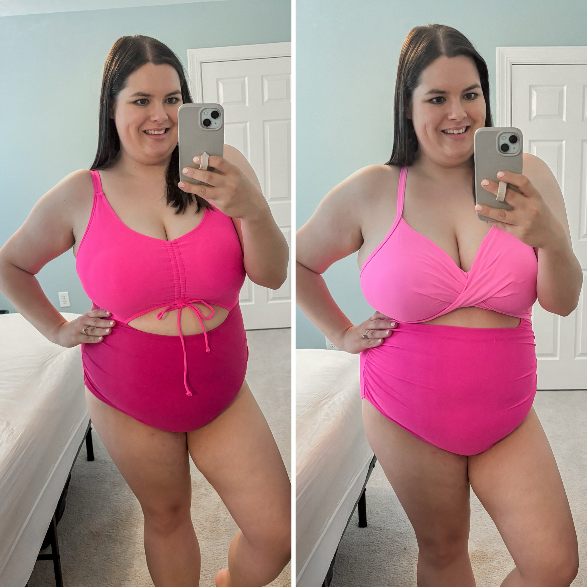Amazon swimsuit try on. 

Suit on the left size 14W
Suit on the right size xxl



#LTKFindsUnder50 #LTKSwim #LTKMidsize