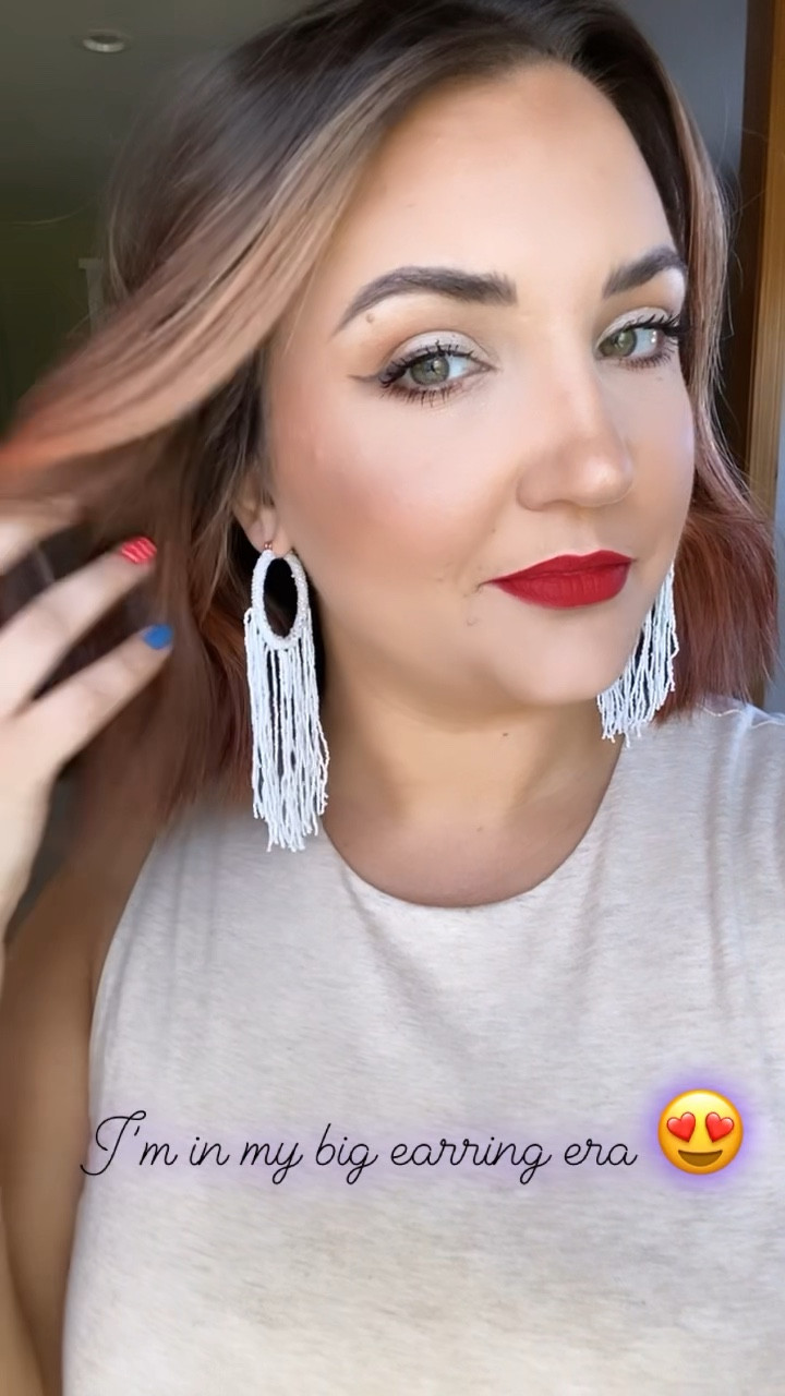 Beaded white earrings 

#LTKunder50 #LTKbeauty #LTKsalealert