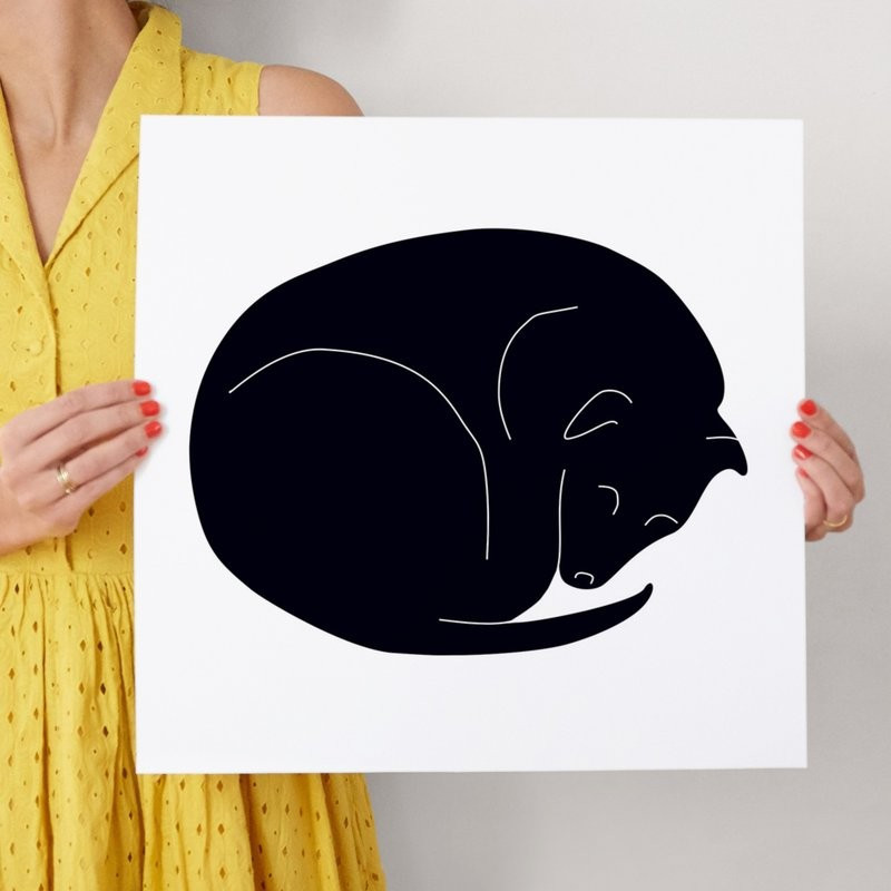 "Morning Dog Nap" - Graphic Art Print by Gaucho Works. | Minted