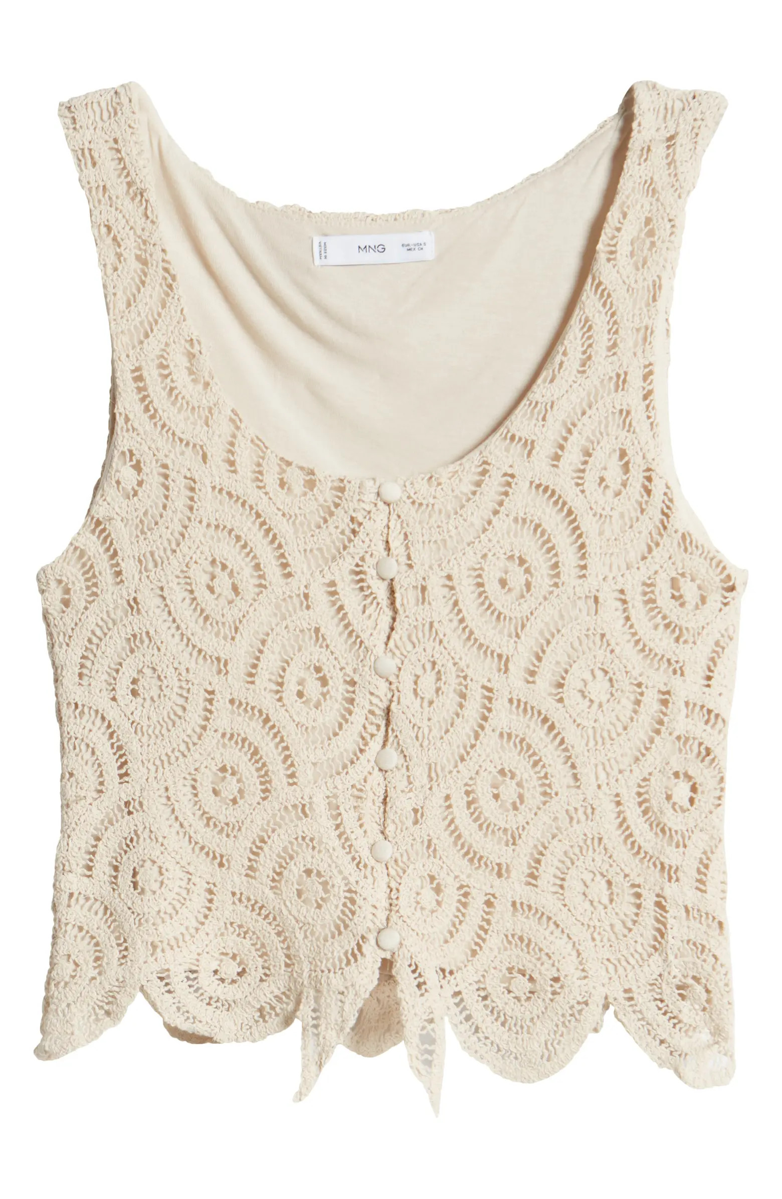 MANGO Jamie Cotton Blend Lace Top | Nordstrom | Nordstrom