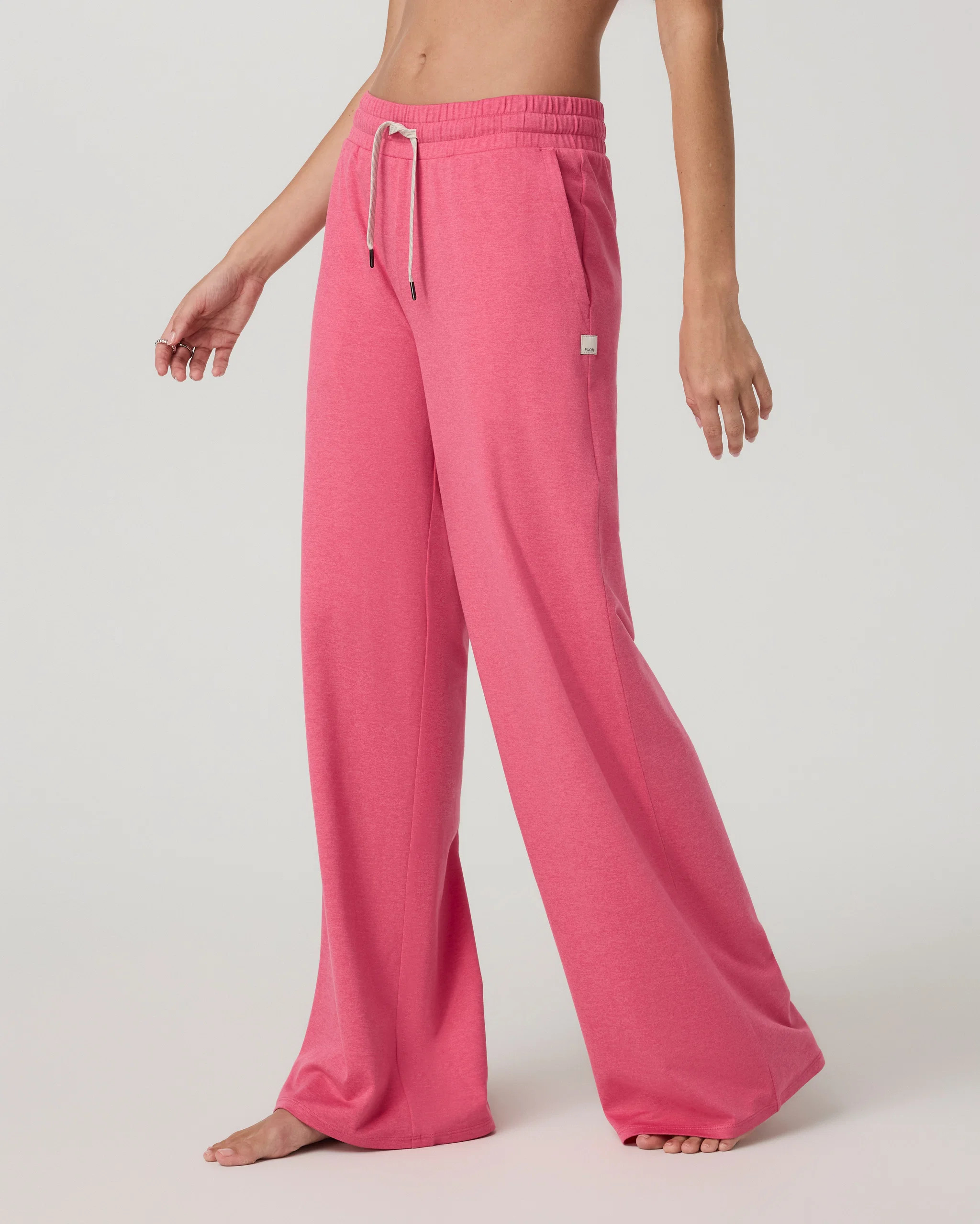 Halo Essential Wideleg – Women's Sunset Pink Heather Pants – Vuori | Vuori Clothing (US & Canada)