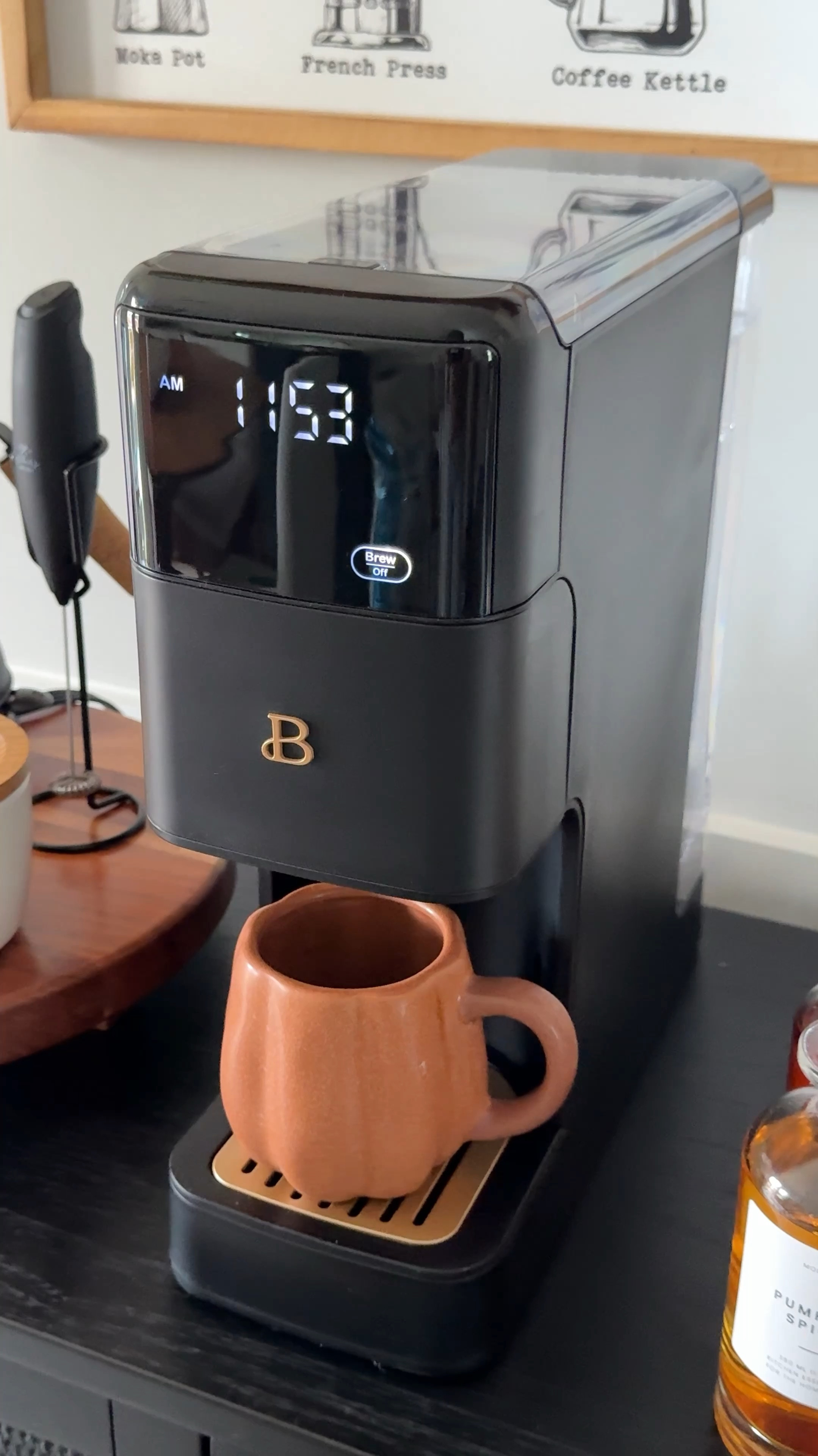 New Coffee Maker Unboxing + Pumpkin Iced Coffee 🤎🍂🧡
•
We recently got a new coffee maker from the Beautiful by Drew collection at Walmart in the color Black Sesame 😍 It fits perfectly with the aesthetic of our coffee bar. 

#LTKHome #LTKFindsUnder100 #LTKVideo