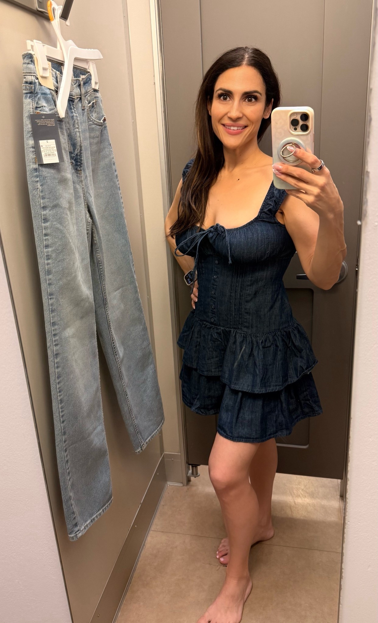 Denim mini dress that works for everything.

Perfect for Memorial Day outfits, summer outfits, country concert outfits, date night outfits, or vacation outfits.

Easy to dress up or down depending on shoes.

Wearing size S, could size down to XS.

@Target 

#LTKootd #LTKSeasonal #LTKOver40