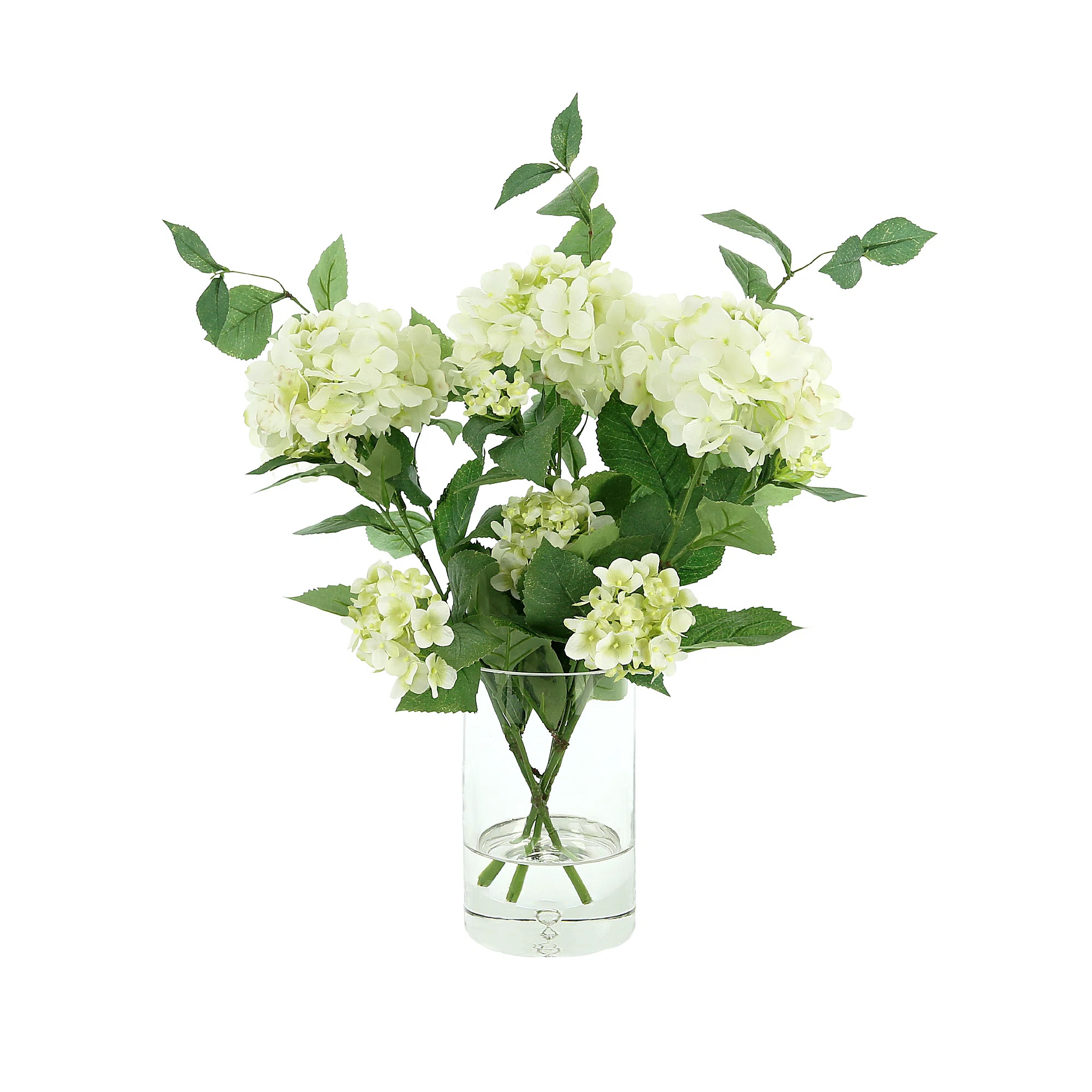 Primrue Hydrangea Floral Arrangement in Glass Vase | Wayfair | Wayfair North America