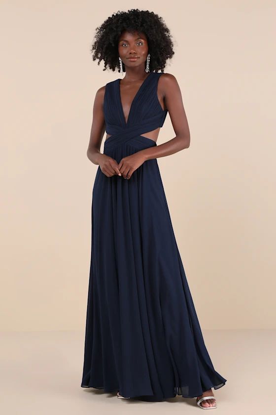 Vivid Imagination Navy Blue Cutout Maxi Dress | Navy Blue Dress | Blue Maxi Dress | Lulus