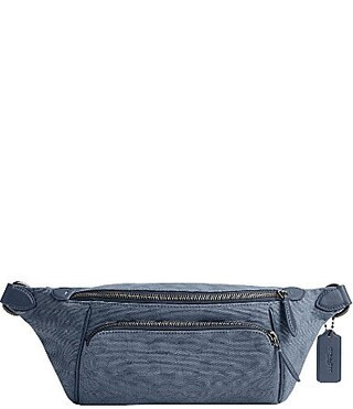 COACH Signature Canvas Jacquard Leather League Belt Bag - Washed Chambray | Dillard's