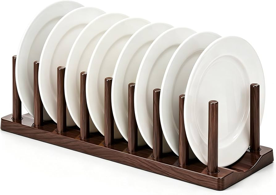 Berglander Dish Rack 14", Adjustable Vertical Plate & Lid Organizer for Kitchen Cabinet or Counte... | Amazon (US)