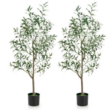 4.5 Feet Tall Artificial Olive Tree Fake Potted Trees with Realistic Fruits | Costway US Affiliate