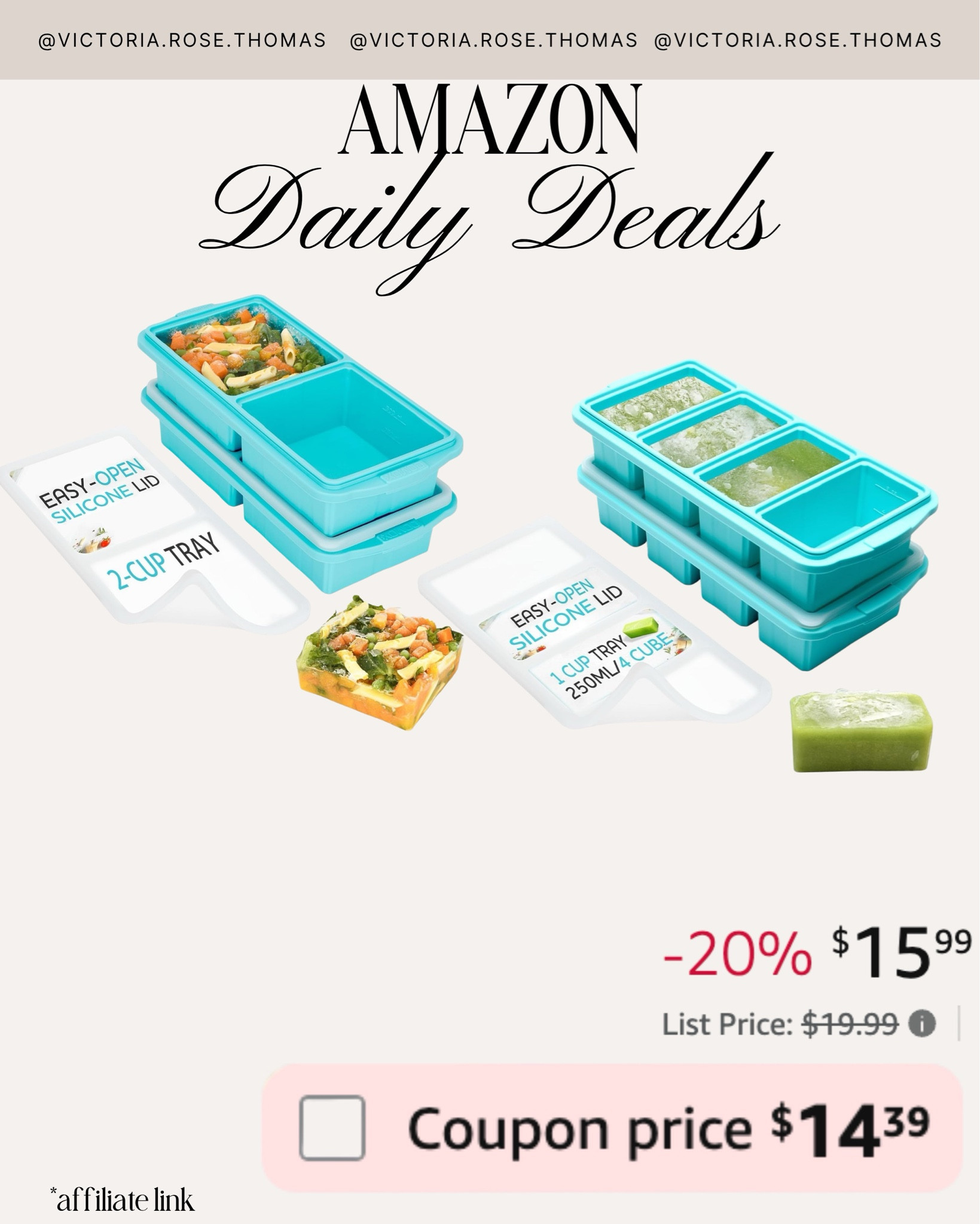 Okay I’m obsessed with mine. These are the more affordable version of a brand called souper. I have these and they make dinners so much easier I can bulk cook it freeze it in these cubes, once frozen you take them out and put it into a bag and label it. That way you aren’t defrosting is plastic and everything is easily portioned. These silicone ￼kitchen gadgets are a must have.

Amazon daily deals
Amazon kitchen 
Amazon home
Stylewithnosecrets 
Deals
Steal
Save
Sale
Amazon prime
Home hacks
Cook
Registry items
Kitchen
Meal prep

#LTKfoodie #LTKHome #LTKSaleAlert