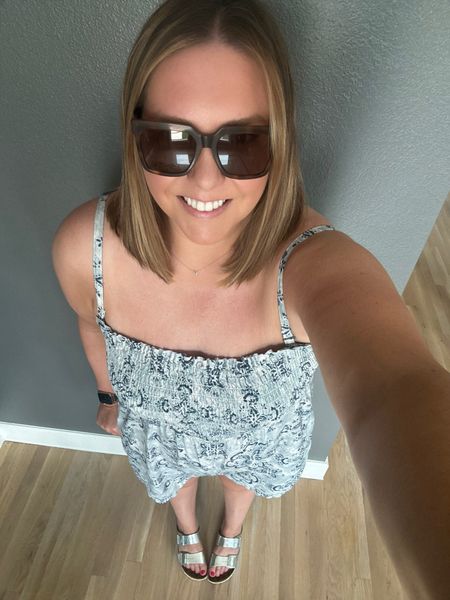 I loved this romper so much from last summer that I had to grab it in its new print for this summer. Summer temperatures are already here and this is so easy to wear. I love the deep pockets and smocked top. I styled it with my silver Birkenstocks and my favorite pair of sunnies for a easy look  

#LTKStyleTip #LTKMidsize #LTKShoeCrush