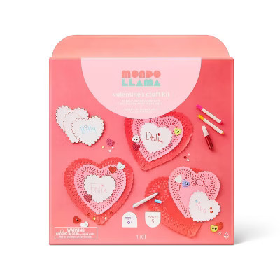 Valentine's Craft Supplies Kit Stickers Doilies and Markers - Mondo Llama™ | Target