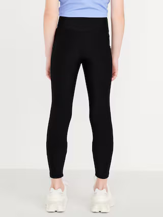 High-Waisted PowerSoft 7/8-Length Side-Pocket Leggings for Girls | Old Navy (US)