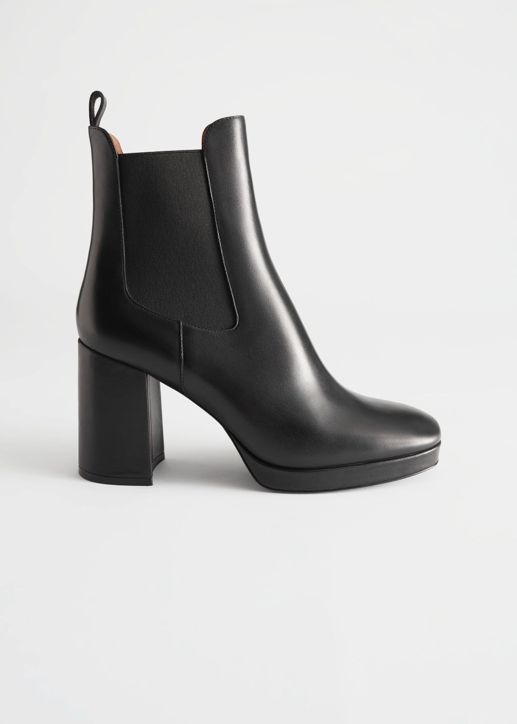 Block Heel Leather Chelsea Boots - Black | & Other Stories (EU + UK)