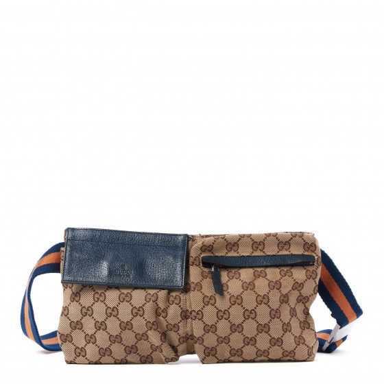 GUCCI Monogram Web Belt Bag Navy | FASHIONPHILE | Fashionphile