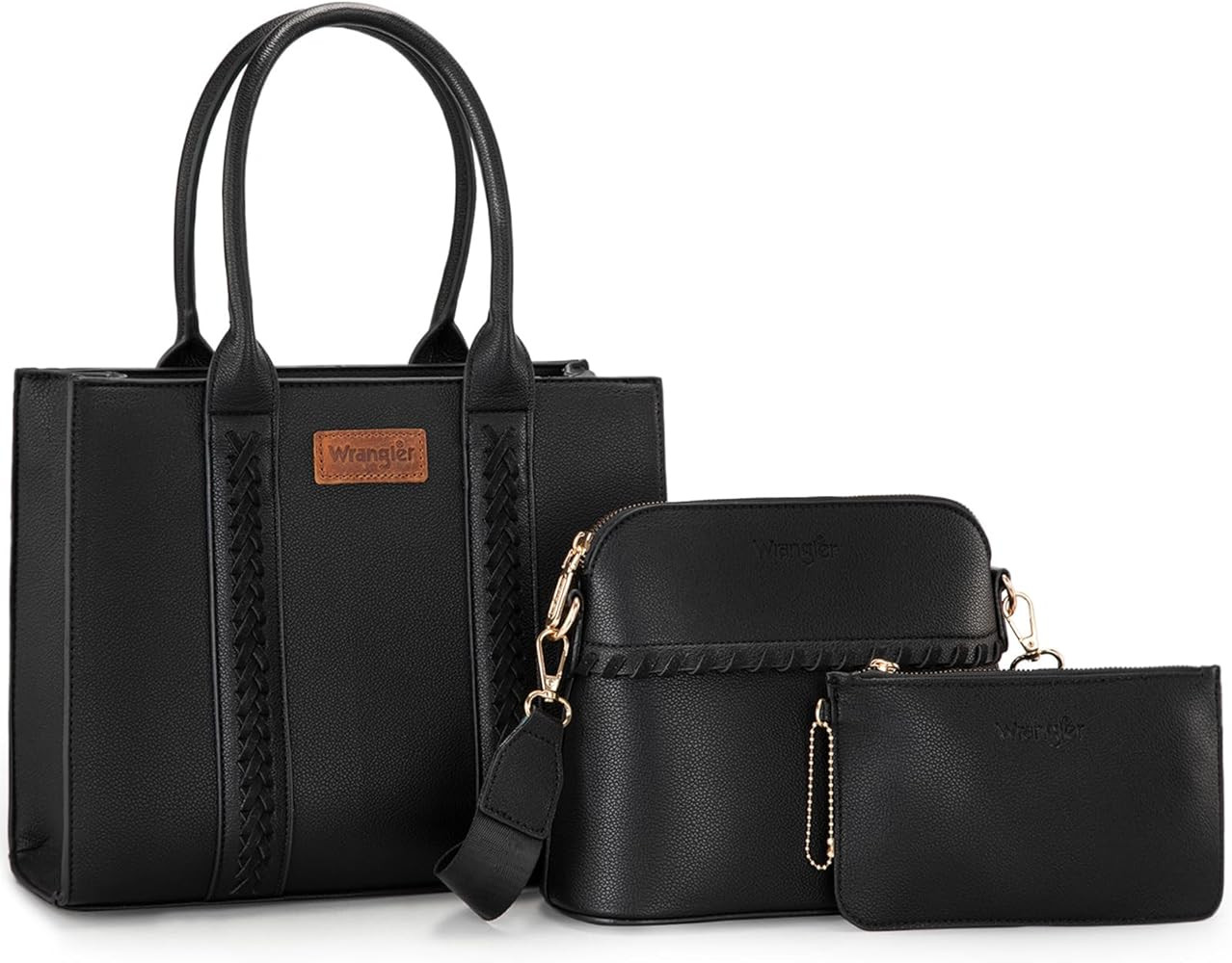 Wrangler 3Pcs Purses for Women Tote Bag Crossbody Handbag Sets with Strap | Amazon (US)