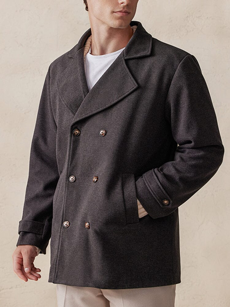 Lapel Double-Breasted Tweed Coat | Coofandy (Global)