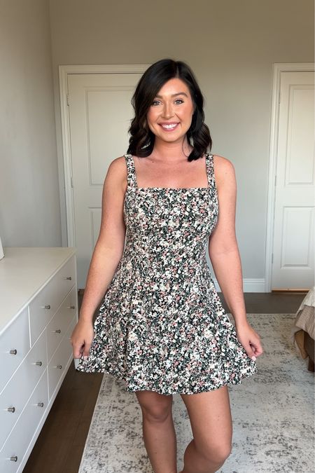 Adorable summer dress! This dress is lined and has a corset top and some stretch in the back. Very comfortable and not too short. Perfect with a denim jacket & sneakers or dresses up with heels. Wearing true size medium 

#LTKstyletip #LTKsalealert