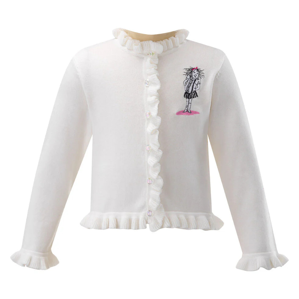 Eloise Ivory Embroidered Cardigan | Rachel Riley
