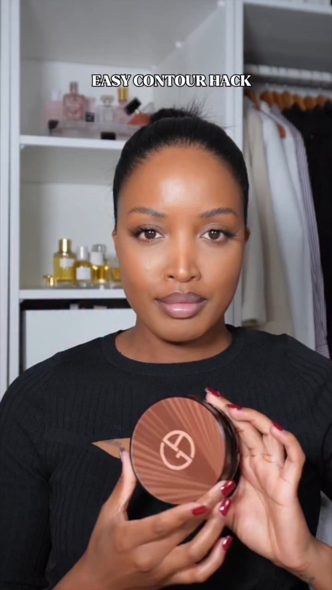 Easy contour hack ✨ have you tried it? 

@armanibeauty luminous silk bronzing powder 120 

IB: @froartistry 

#contour #makeuphacks #blackgirlmakeupvideos #makeup

#LTKbeauty #LTKuk #LTKautumn