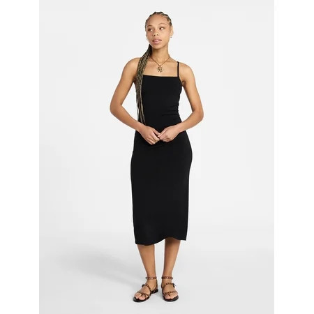 No Boundaries Sleeveless Square Neck Midi Dress Women s & Women s Plus Sizes XXS-4X | Walmart (US)