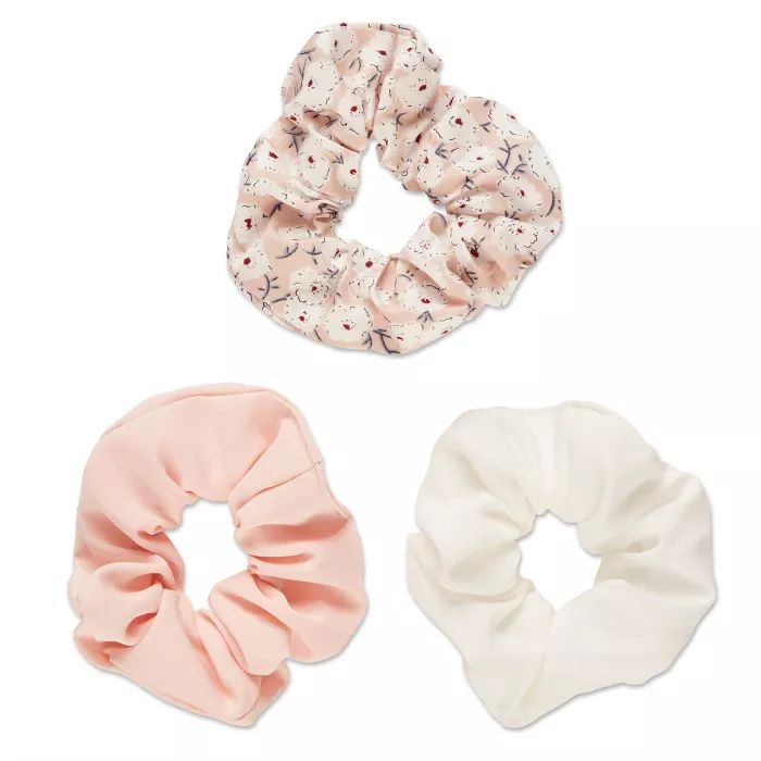 scunci Kids Scrunchies - Pink Floral - 3pk | Target