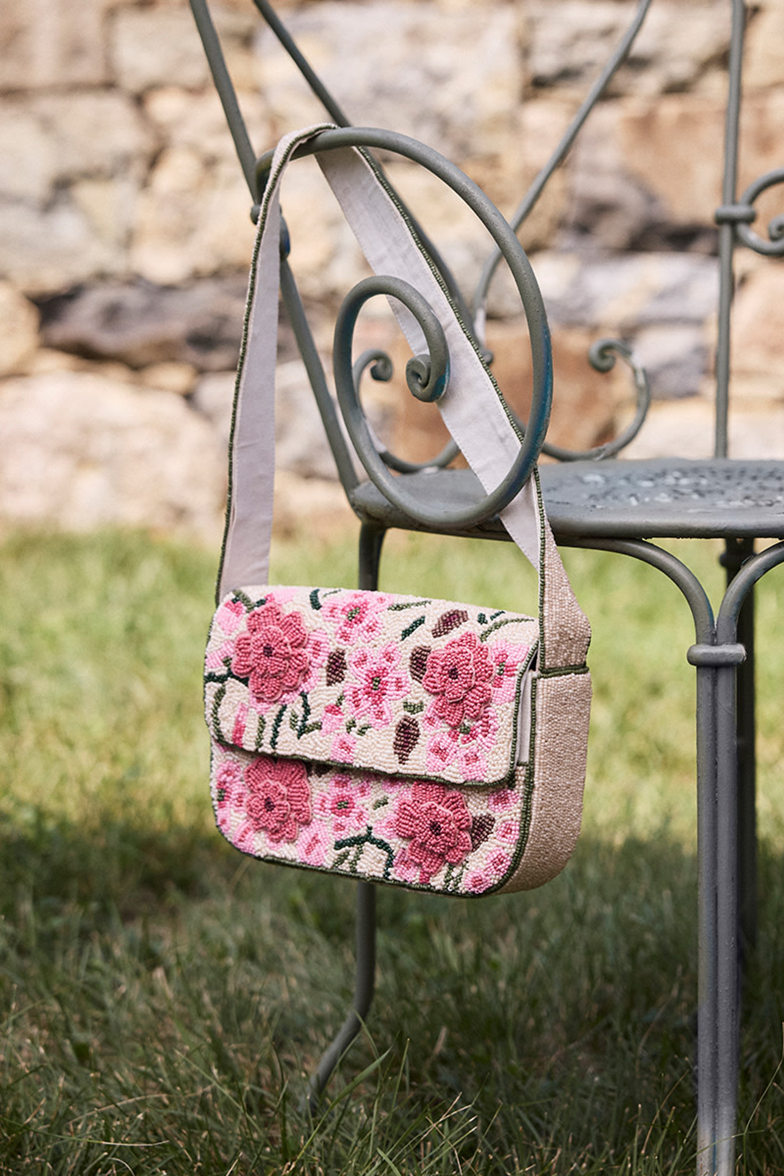 Greta Floral Beaded Shoulder Bag | Francesca's