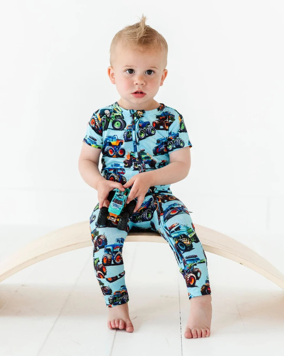 Trucks Are My Jam Short Sleeve Romper | Bums & Roses