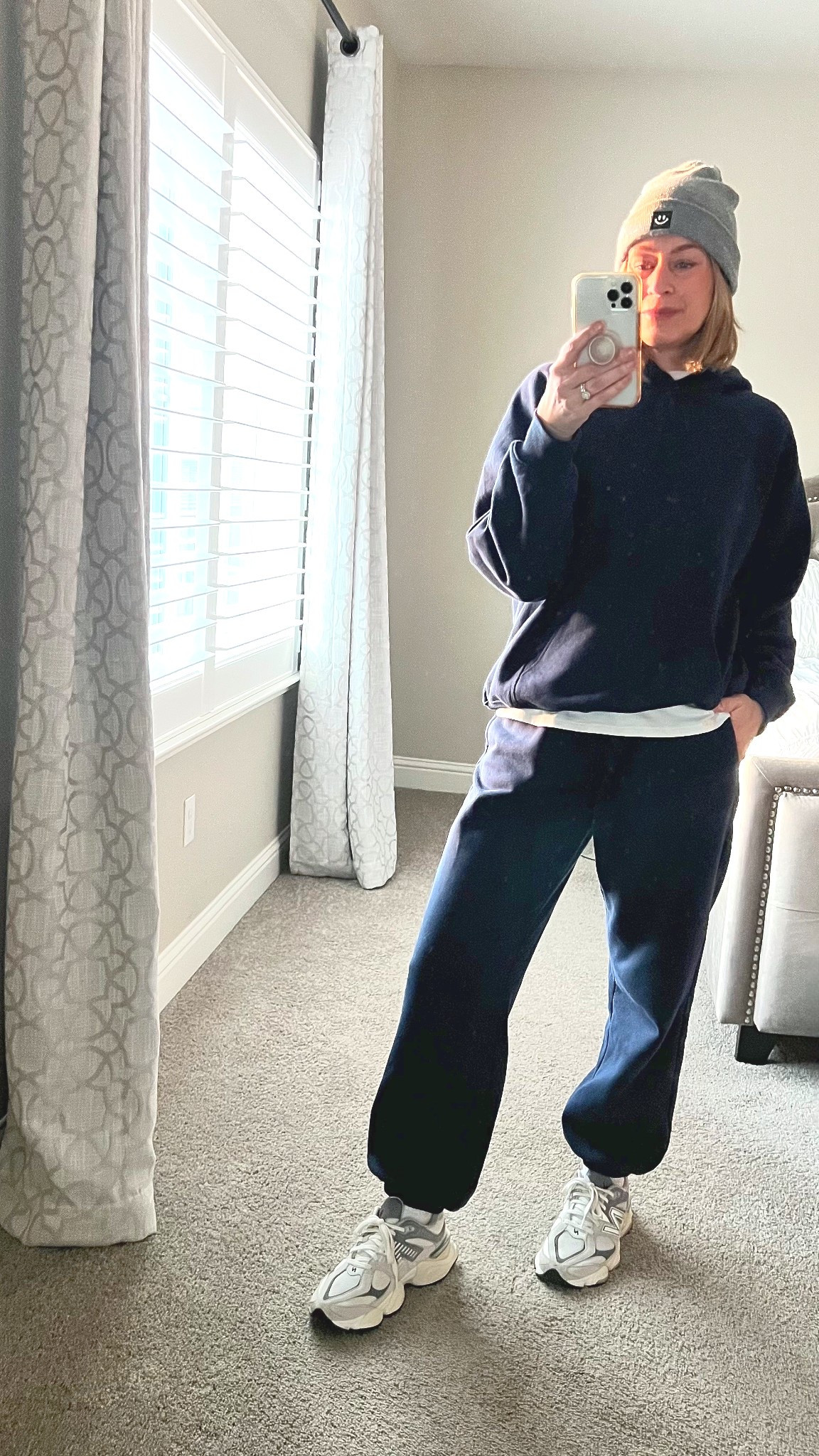 Casual #ootd 💙  Sweatpants & Sweatshirt are both 50% off! Selling out quick. Wearing a small in both. Linking a similar option on Amazon  

#LTKSaleAlert #LTKOver40 #LTKootd