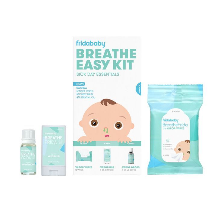 Fridababy Baby Breathe Easy Kit Sick Day Essentials with Vapor Wipes, Vapor Rub and Vapor Drops | Target