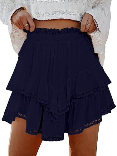 Lepunuo Womens Shorts High Waisted Skorts Flowy Skirt with Short Underneath Tennis Skirts Plus Size | Amazon (US)