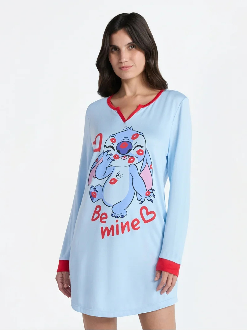 Disney Stitch Women's Valentine's Day Sleepshirt, Sizes XS-3X | Walmart (US)