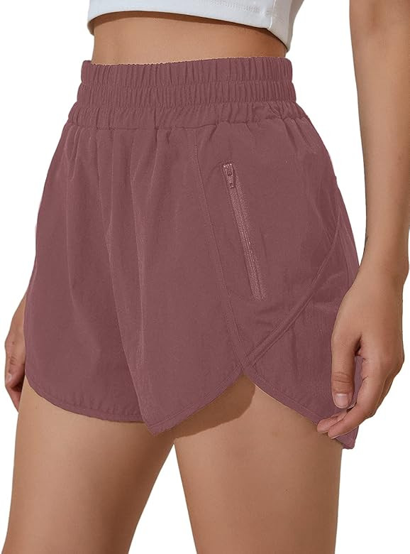 Blooming Jelly Womens High Waisted Running Shorts Athletic Workout Shorts Quick Dry Pants with Zi... | Amazon (US)