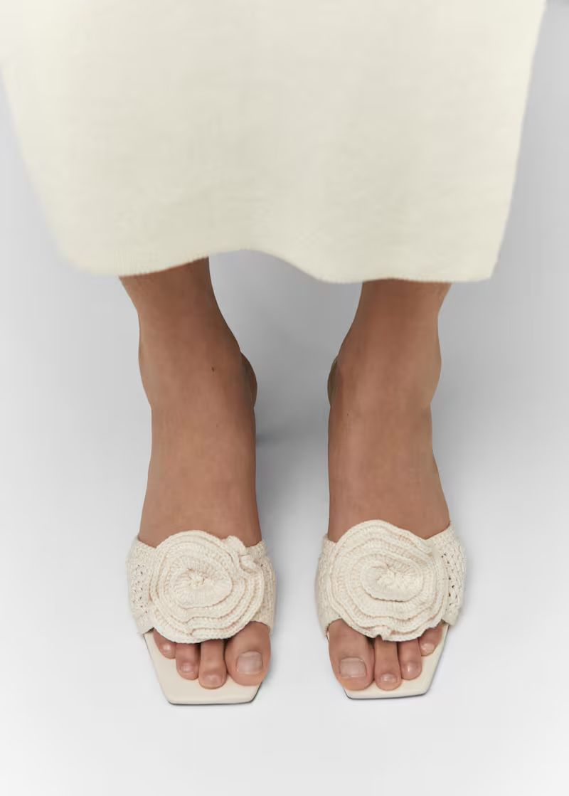Crochet flower sandal -  Women | Mango USA | MANGO (US)