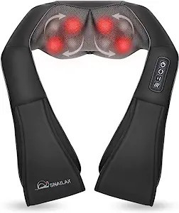 Amazon.com: Snailax Shiatsu Neck and Shoulder Massager - Back Massager with Heat, Deep Kneading E... | Amazon (US)