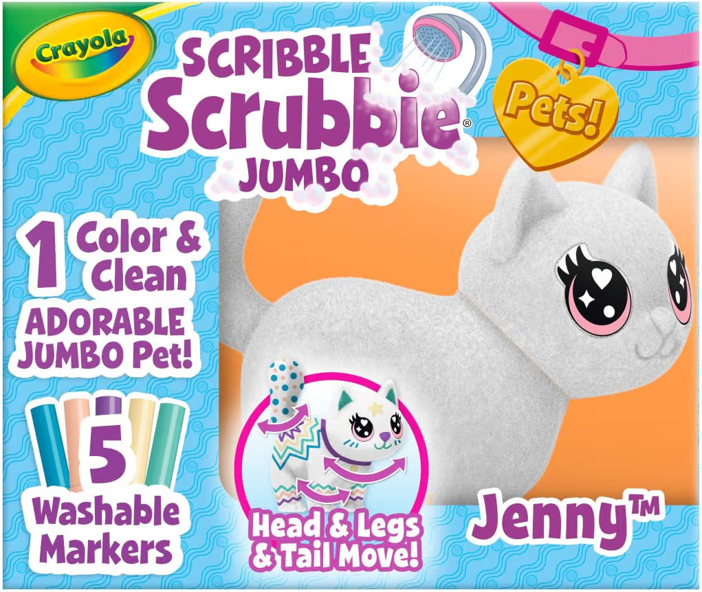Crayola Scribble Scrubbie Jumbo, Large Posable Animal Toy Cat, 6 Inches | Amazon (US)