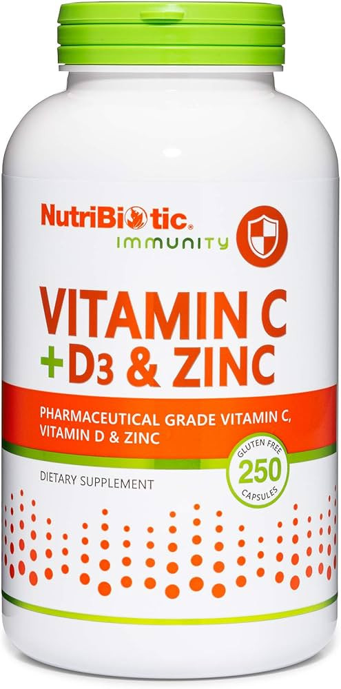 NutriBiotic – Vitamin C + Vitamin D3 & Zinc, 250 Capsules | Potent, Comprehensive Immune Suppor... | Amazon (US)