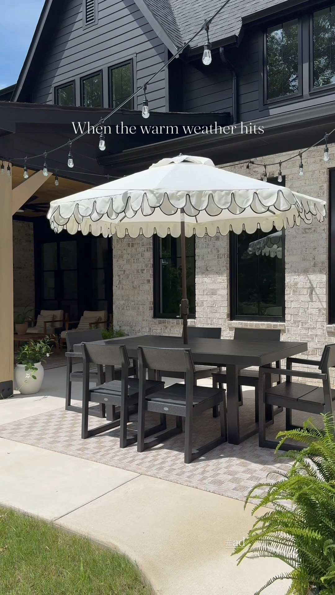 #ad It’s patio season! Our outdoor dining set, umbrella, rugs, rolling cooler and side tables are all from @wayfair! 

We’ve had such a beautiful weekend! Today it was 80 degrees!! ☀️ Patio season here we come… Wayfair is my go-to for all things patio! 
#wayfairpartner #wayfair #wishyouwerehere #outdoors 

#LTKHome #LTKSeasonal