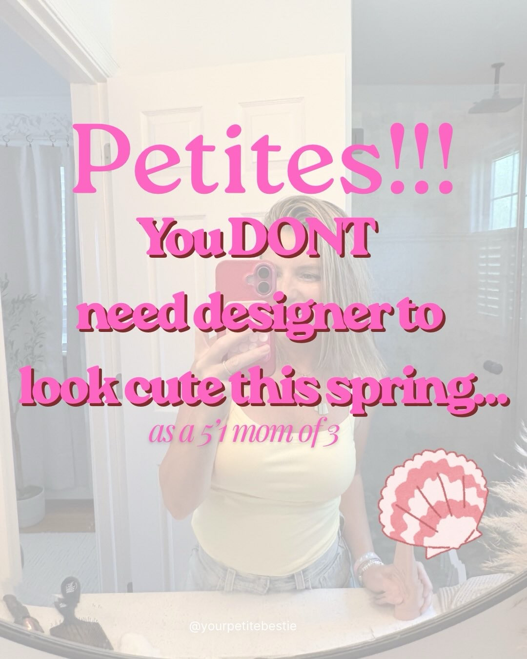 Love love love!! ☀️ 💕 ✨ 🍹 

Comment SHOP for a 🔗 to everything!! 

#petitestyle #petitehacks #petitetips #styletips #summerinspo summertime springtime ootd outfitinspo petite styling style accessories clutch bags shoes sandals earrings necklace viral trendy