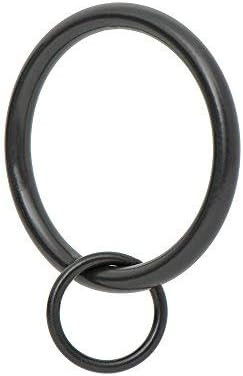 Ivilon Drapery Eyelet Curtain Rings - 1.7" Ring Loop for Hook Pins, Set of 14 - Black | Amazon (US)