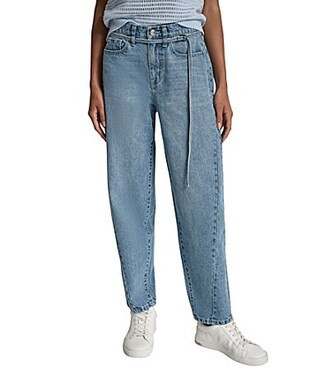 DKNY Jeans by Donna Karan Denim Mid Rise Forward Seam Self Tie Barrel Jeans - 29 | Dillard's