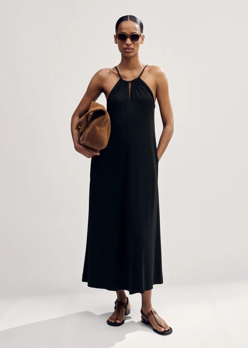 Interlock Halterneck Maxi Dress | ME+EM US