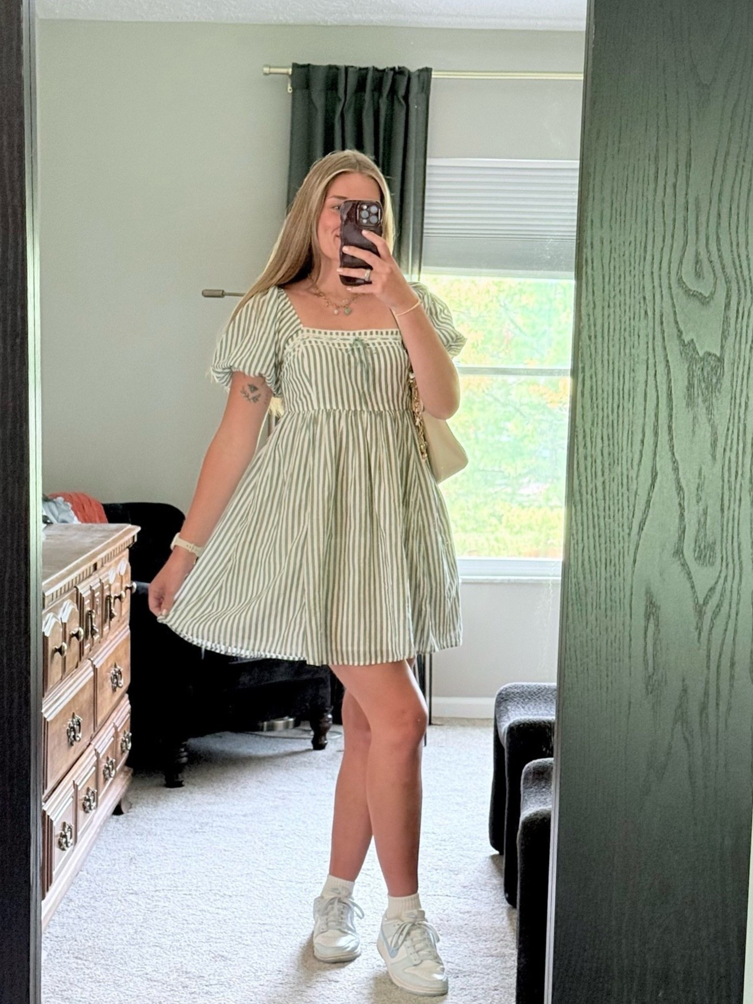 LIVING for summer dresses. everything with stripes please 💚 
size : small tall
•
•
#abercrombiestyle #girlmom #sundaybest #sneakers #nike #babydolldress

#LTKmomlife #LTKootd #LTKTall